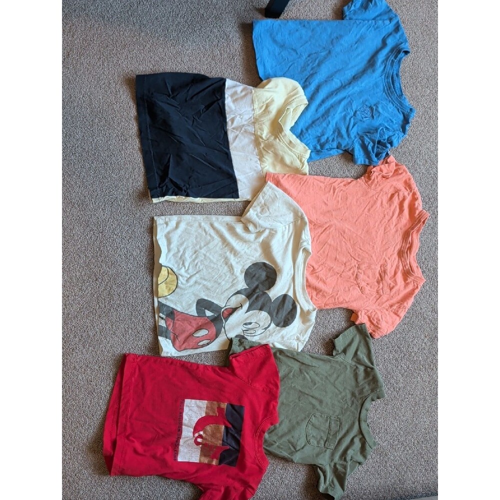 Kids Spring Short Sleeve Tee Bundle with Mickey and Solid Colors